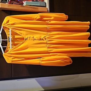 Orange blouse sheer slightly dress